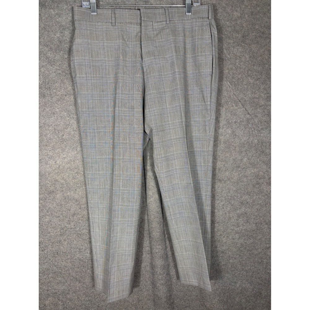 Brooks Brothers Red Fleece Mens 34x32 Grey Glen Plaid 100% Wool Dress Pants